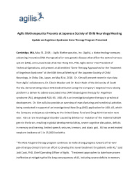 agilis biotherapeutics presents at japanese society of