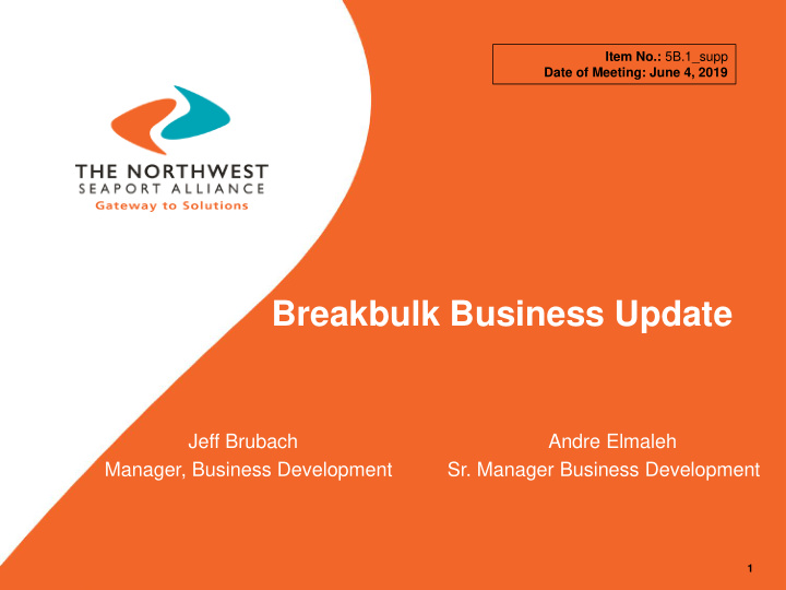 breakbulk business update