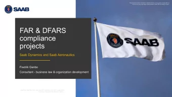 FAR &amp; DFARS  compliance  projects  Saab Dynamics and Saab Aeronautics  Fredrik Genbo