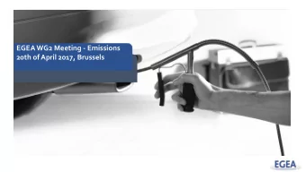 EGEA WG2 Meeting - Emissions  20th of April 2017, Brussels  Initiatives on emissions at national