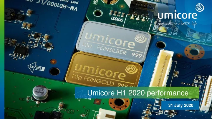 umicore h1 2020 performance