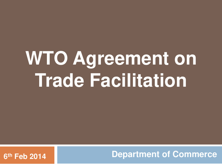 trade facilitation