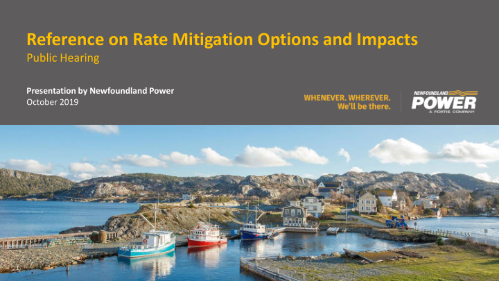reference on rate mitigation options and impacts