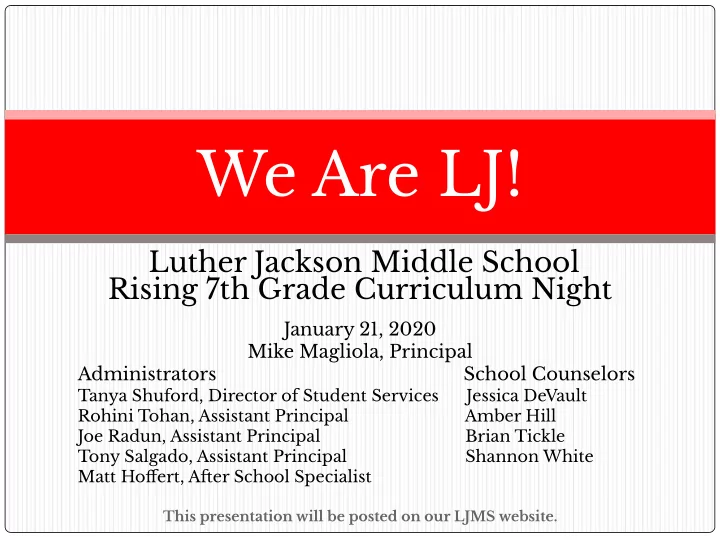 we are lj
