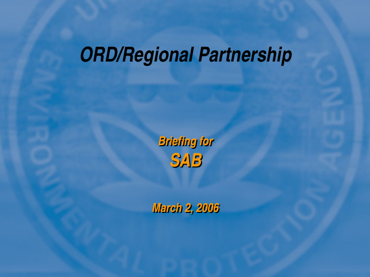 ord regional partnership