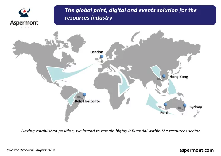 the global print digital and events solution for the