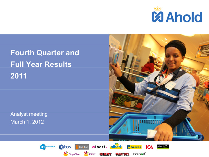 fourth quarter and full year results 2011