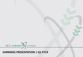EARNINGS PRESENTATION | Q1-FY19  INVESTOR PRESENTATION | MARCH2018 2 |  Executive Summary  Company