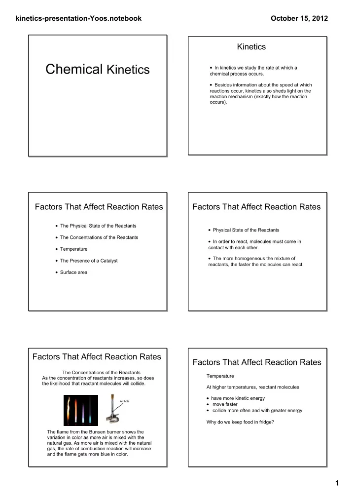factors that affect reaction rates