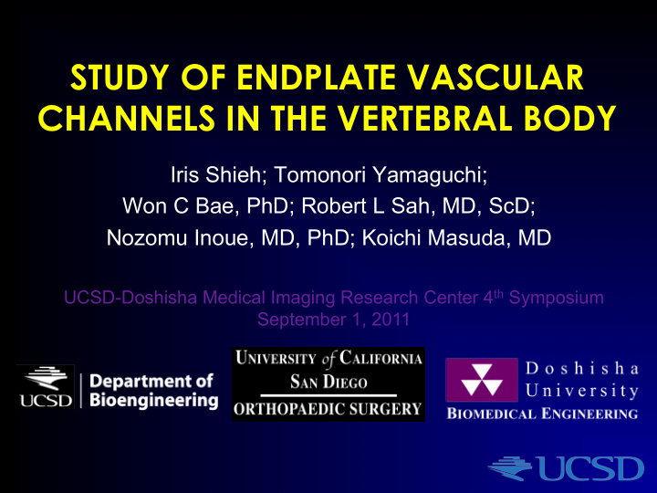 study of endplate vascular channels in the vertebral body