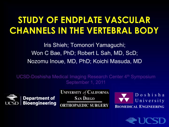 study of endplate vascular channels in the vertebral body