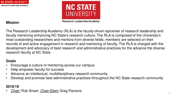 mission the research leadership academy rla is the