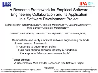 A Research Framework for Empirical Software  Engineering Collaboration and Its Application  in a