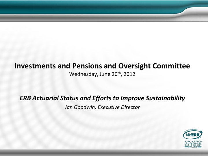 investments and pensions and oversight committee