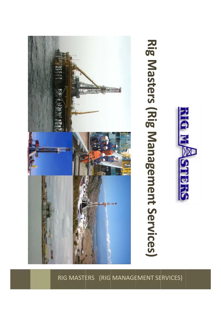 rig maste r ers rig manage ement se ervices ervices