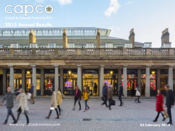 2013 Annual Results  www.capitalandcounties.com 25 February 2014  Important notices  This