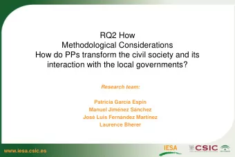 How do PPs transform the civil society and its  interaction with the local governments?  Research