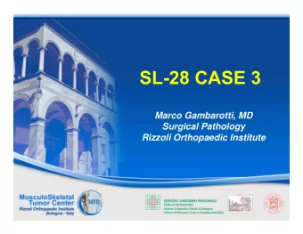 SL-28 CASE 3  Marco Gambarotti, MD  Surgical Pathology  Rizzoli Orthopaedic Institute  SL-28 CASE 3
