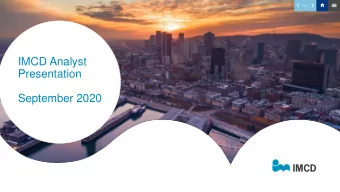 IMCD Analyst  Presentation  September 2020  Page  2  The acquisition of Signet by IMCD has a strong