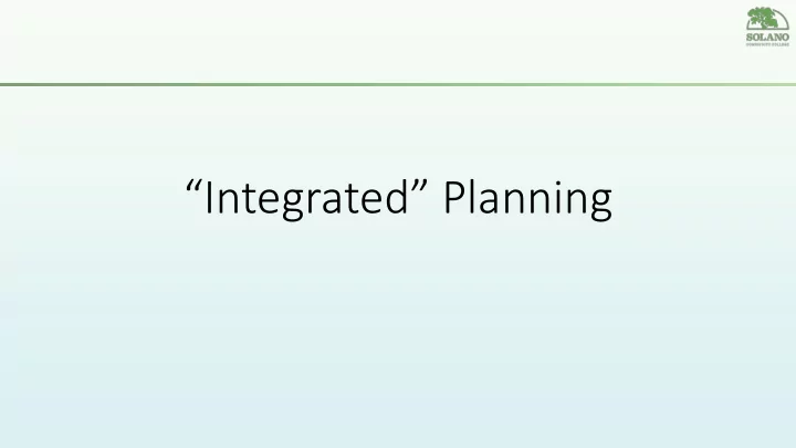 integrated planning definition