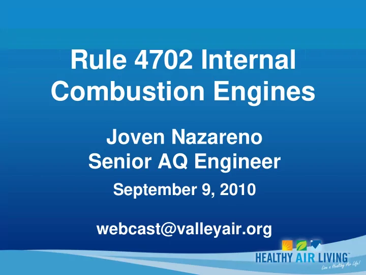 rule 4702 internal combustion engines