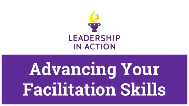 advancing your facilitation skills course objectives