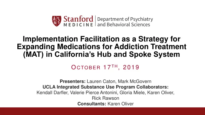 implementation facilitation as a strategy for