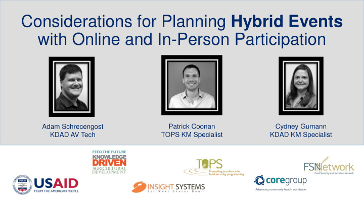 considerations for planning hybrid events