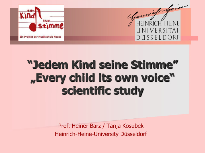 jedem kind seine stimme every child its own voice