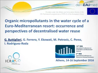 Organic micropollutants in the water cycle of a  Euro-Mediterranean resort: occurrence and