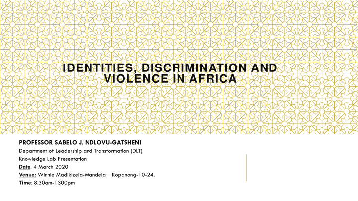 identities discrimination and