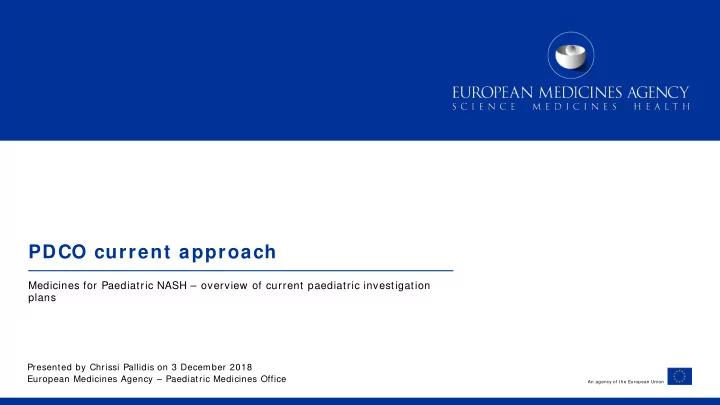 pdco current approach
