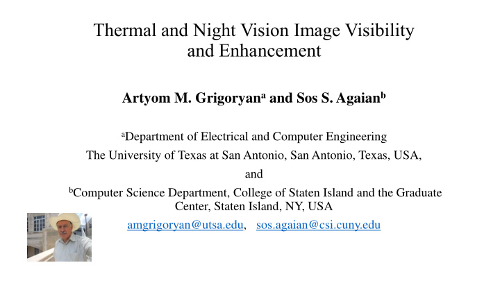 thermal and night vision image visibility