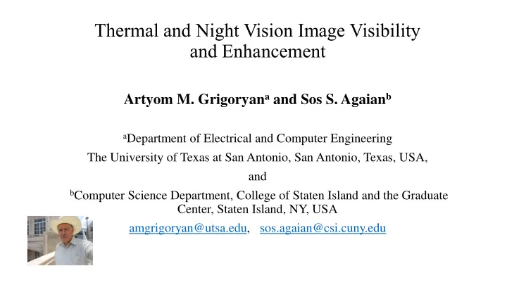 thermal and night vision image visibility