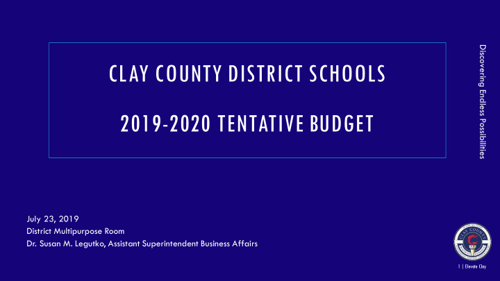clay county district schools 2019 2020 tentative budget