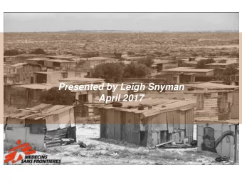 Presented by Leigh Snyman  April 2017  Overview  Definition of Palliative Care  Case based