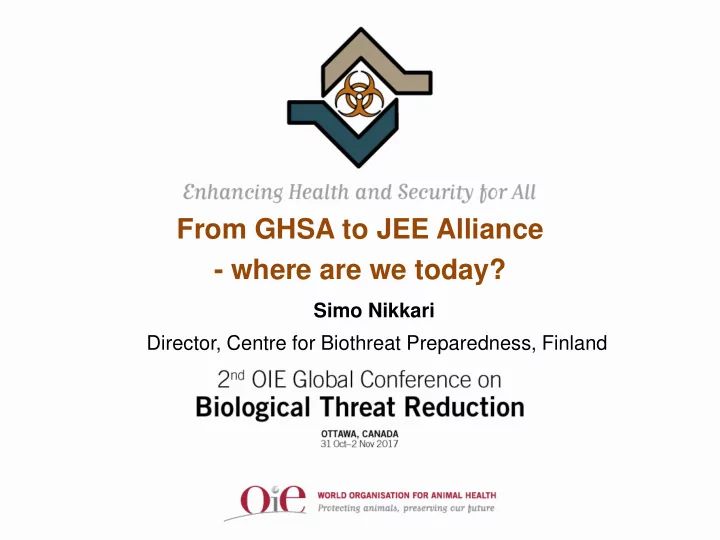 from ghsa to jee alliance where are we today