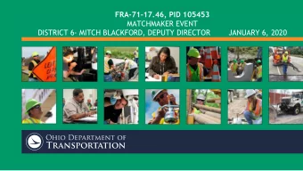 FRA-71-17.46, PID 105453  MATCHMAKER EVENT  DISTRICT 6- MITCH BLACKFORD, DEPUTY DIRECTOR