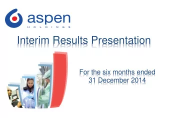 Interim Results Presentation  For the six months ended  31 December 2014  Highlights  +50%  +47%