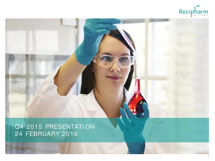 q4 2015 presentati on 24 february 2016