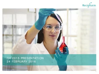 Q4 2015 PRESENTATI ON  24 FEBRUARY 2016  1  HIGHLIGHTS  THOMAS ELDERED, CEO  2  HIGHLIGHTS Q4