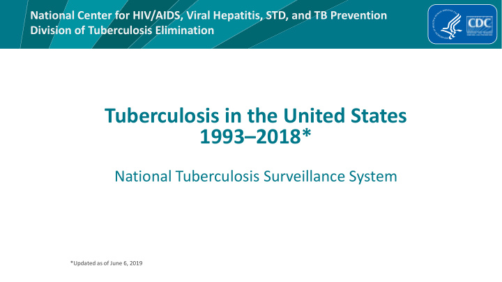 tuberculosis in the united states