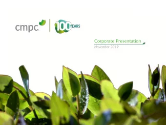 Corporate Presentation  November 2019  Forward-Looking Statements  This presentation may contain