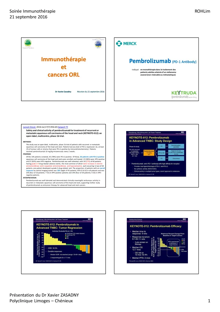 immunoth rapie immunoth rapie pembrolizumab