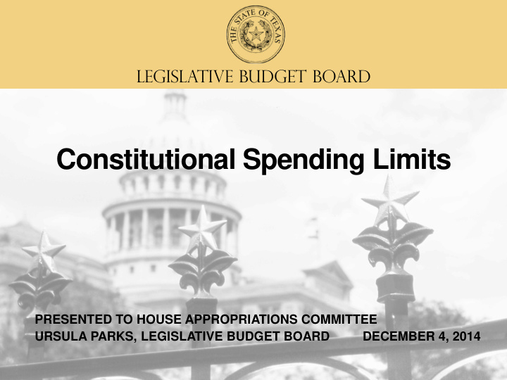 constitutional spending limits