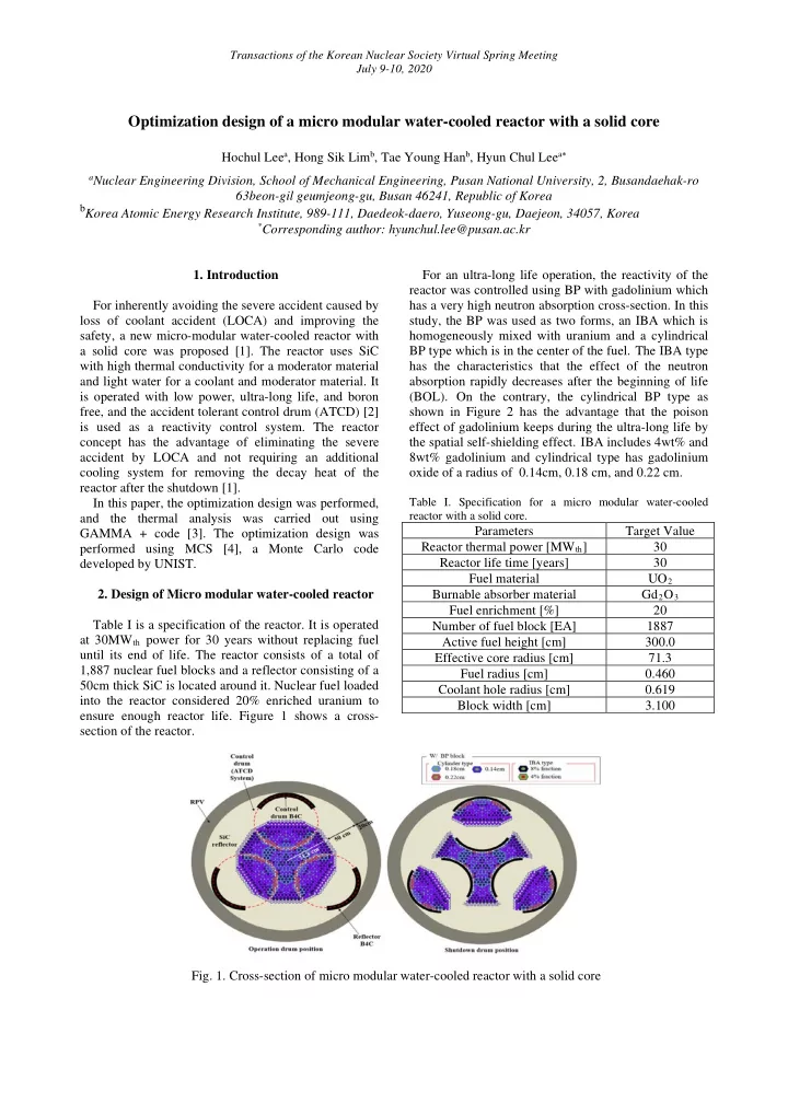 optimization design of a micro modular water cooled