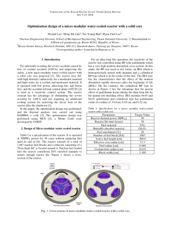 Optimization design of a micro modular water-cooled reactor with a solid core Hochul Lee a , Hong