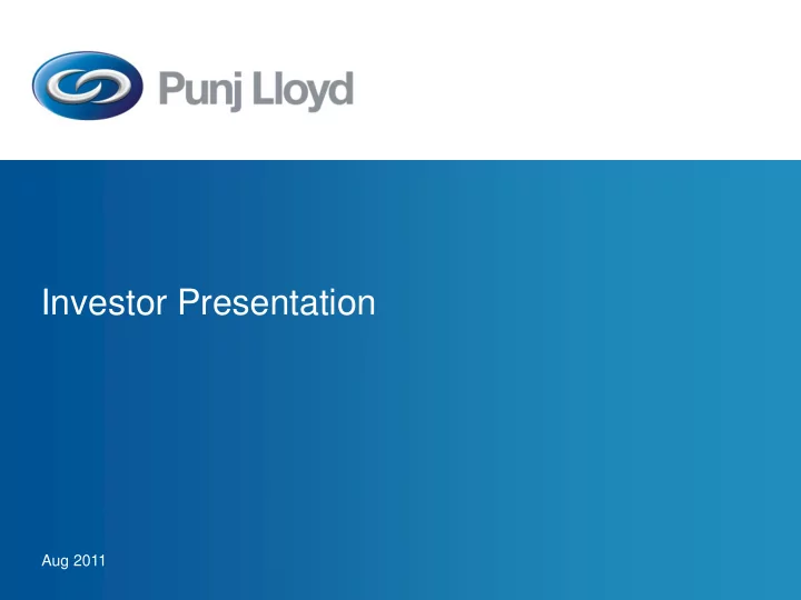 investor presentation