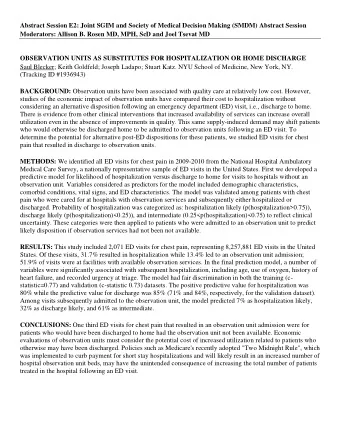 Abstract Session E2: Joint SGIM and Society of Medical Decision Making (SMDM) Abstract Session