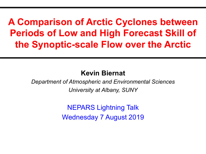 a comparison of arctic cyclones between periods of low